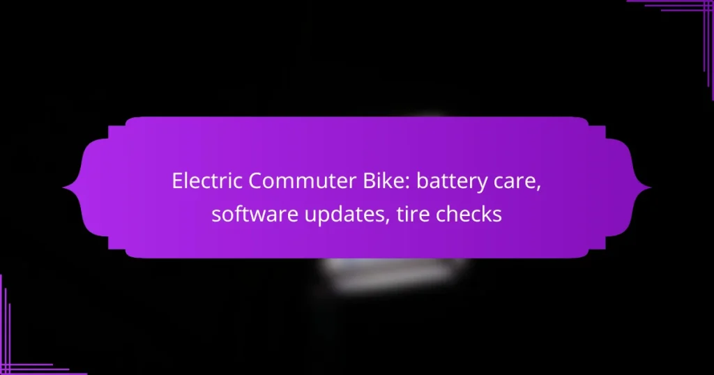 Electric Commuter Bike: battery care, software updates, tire checks