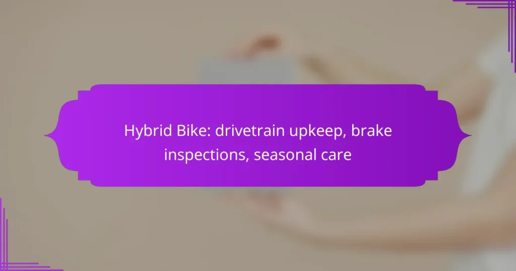 Hybrid Bike: drivetrain upkeep, brake inspections, seasonal care