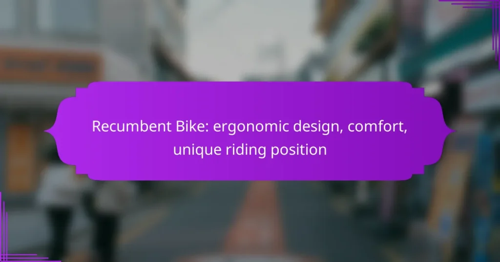 Recumbent Bike: ergonomic design, comfort, unique riding position