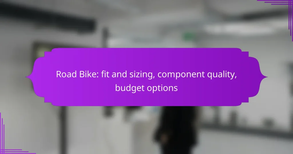 Road Bike: fit and sizing, component quality, budget options
