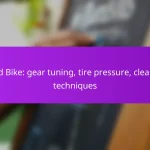 Road Bike: gear tuning, tire pressure, cleaning techniques