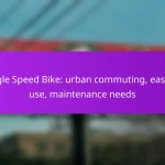 Single Speed Bike: urban commuting, ease of use, maintenance needs