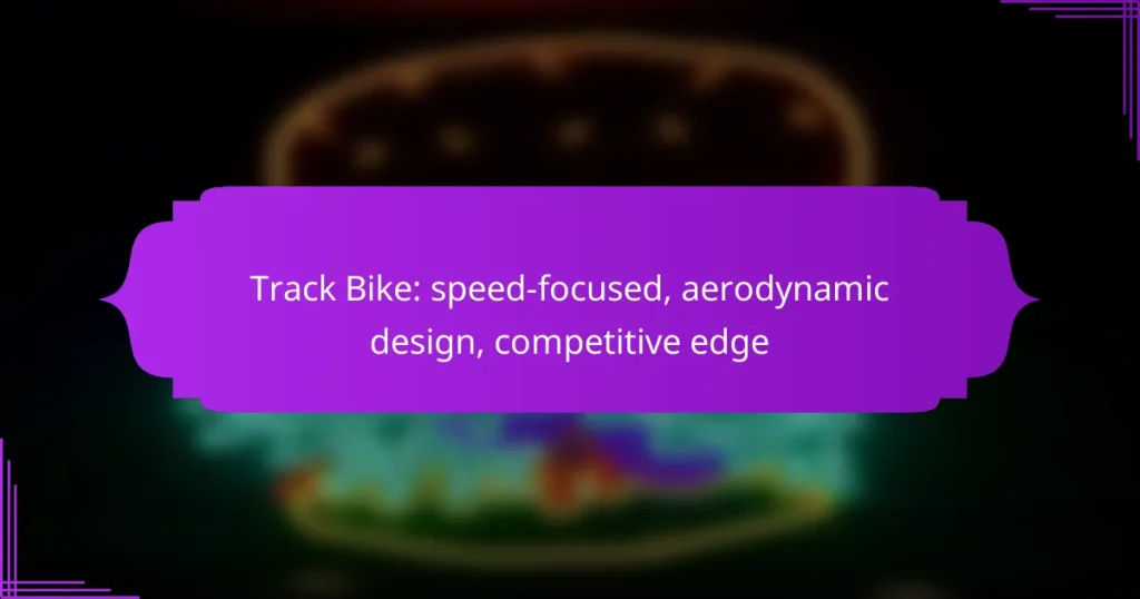 Track Bike: speed-focused, aerodynamic design, competitive edge