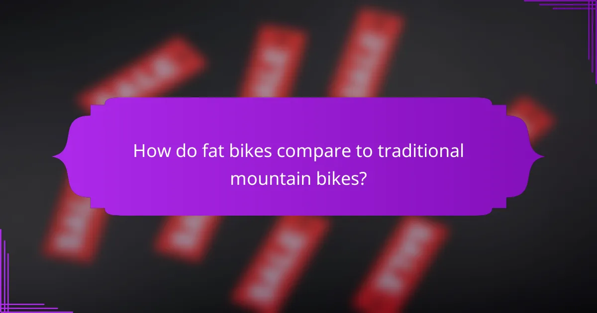 How do fat bikes compare to traditional mountain bikes?