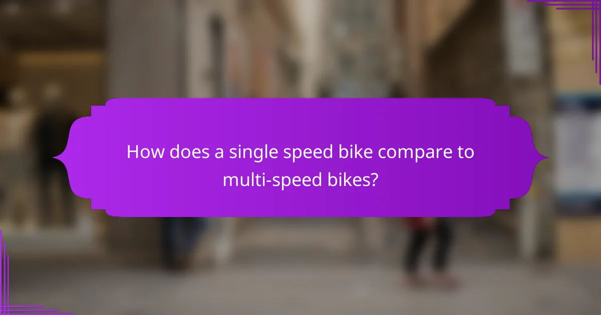 How does a single speed bike compare to multi-speed bikes?