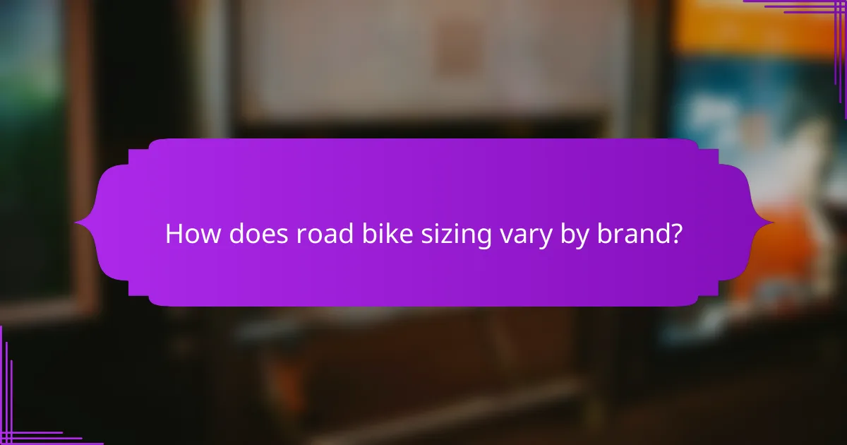 How does road bike sizing vary by brand?