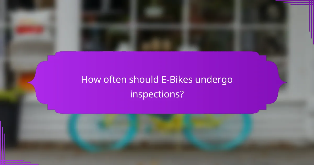 How often should E-Bikes undergo inspections?
