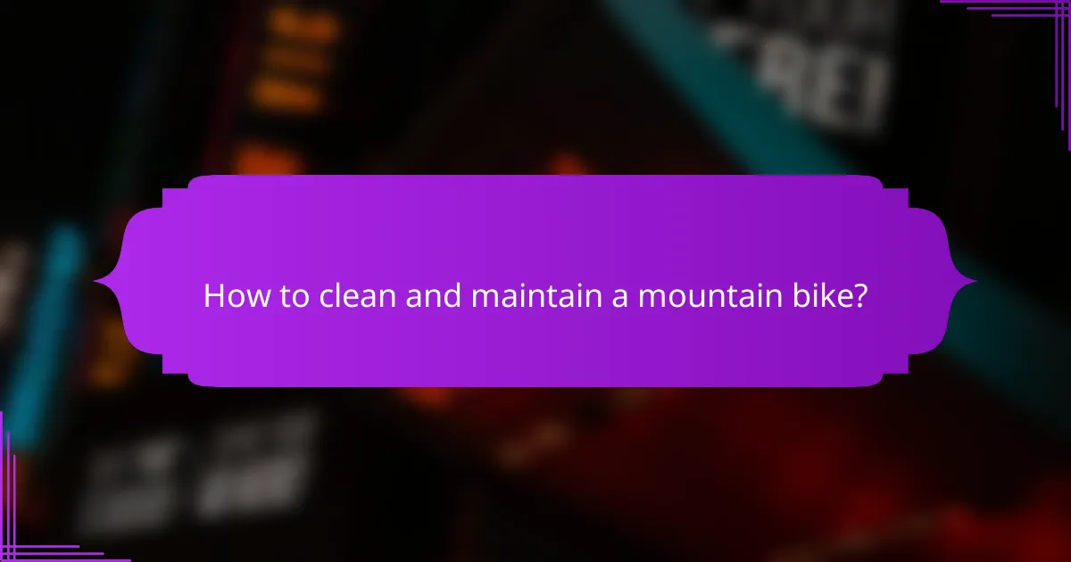 How to clean and maintain a mountain bike?