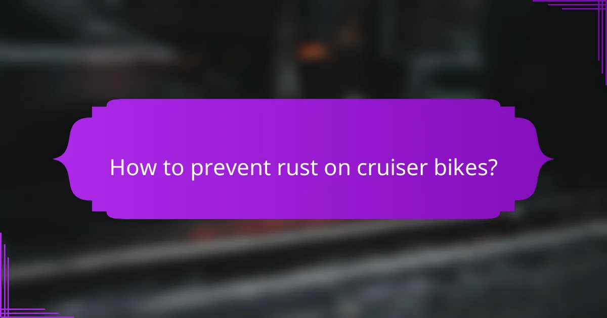How to prevent rust on cruiser bikes?