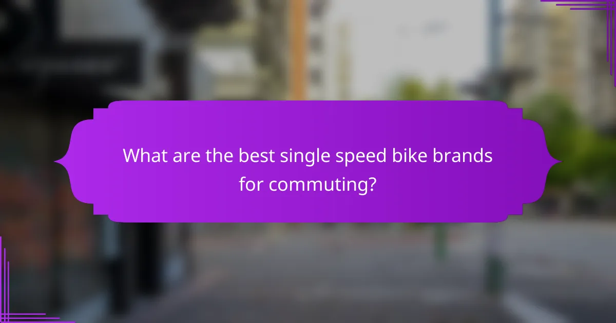 What are the best single speed bike brands for commuting?