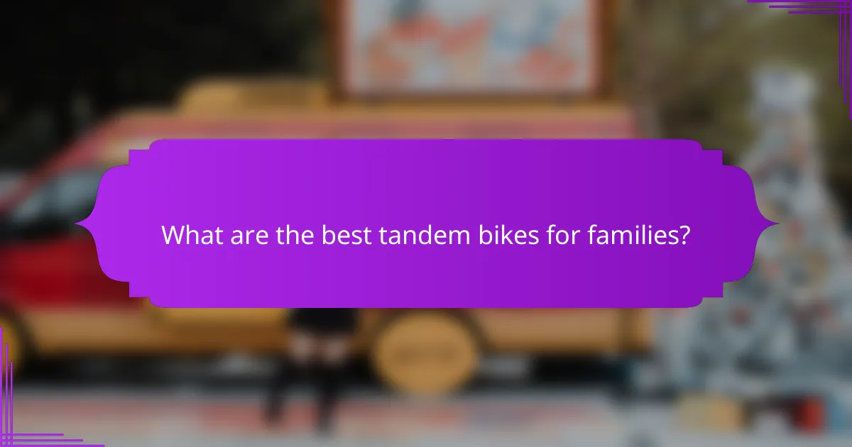 What are the best tandem bikes for families?