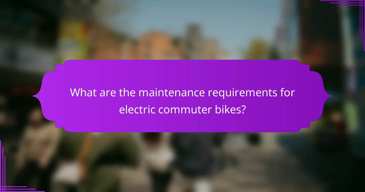 What are the maintenance requirements for electric commuter bikes?