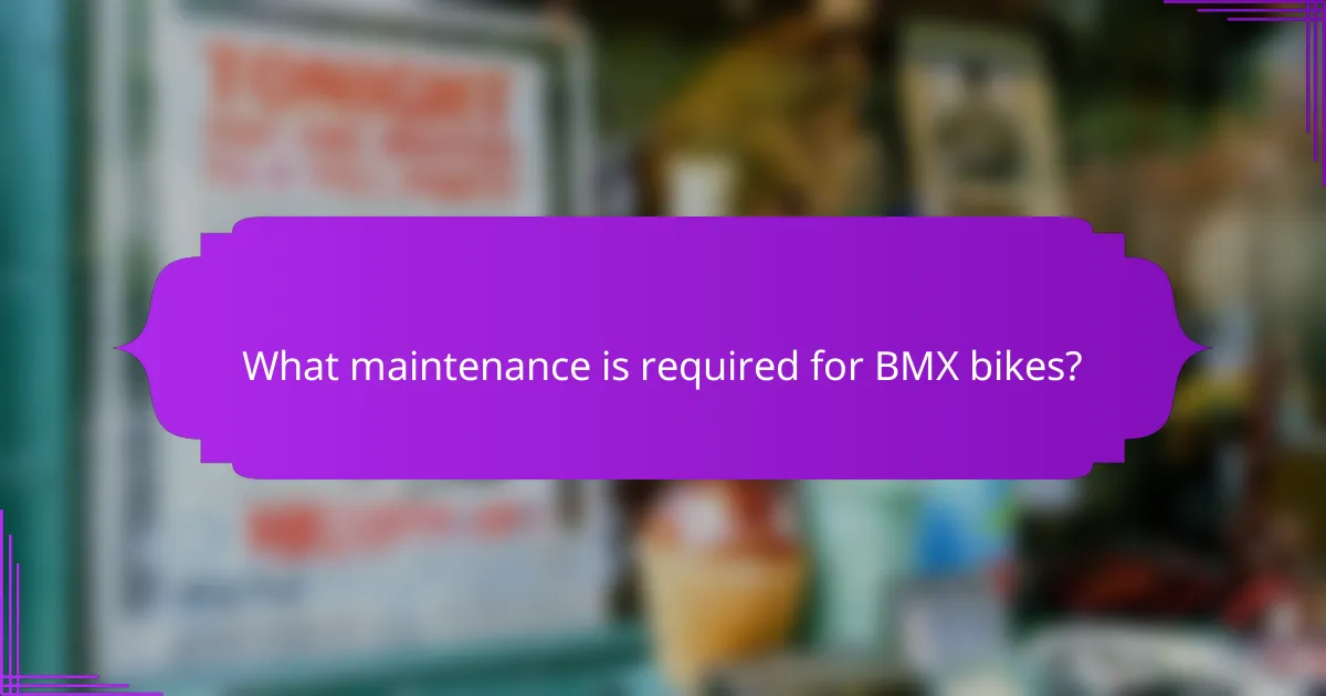 What maintenance is required for BMX bikes?