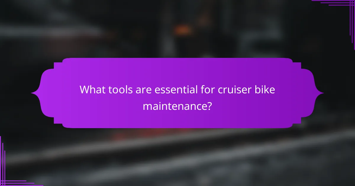 What tools are essential for cruiser bike maintenance?